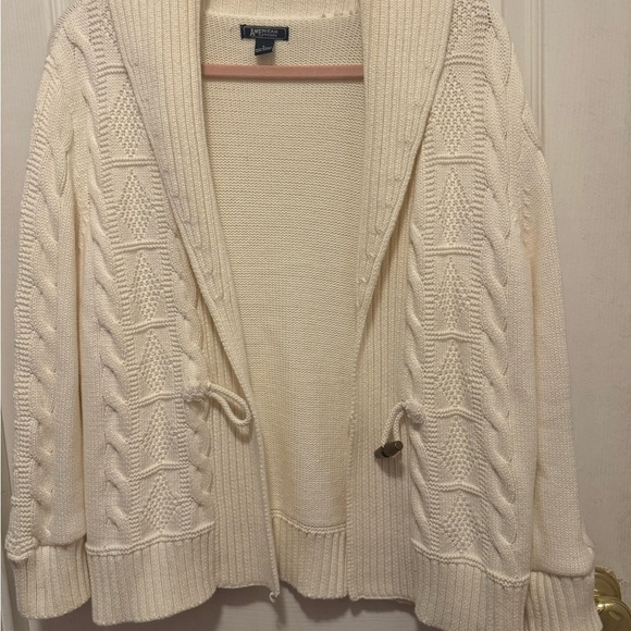 American Living 100% Cotton Cardigan with Toggle Closure - Picture 4 of 5